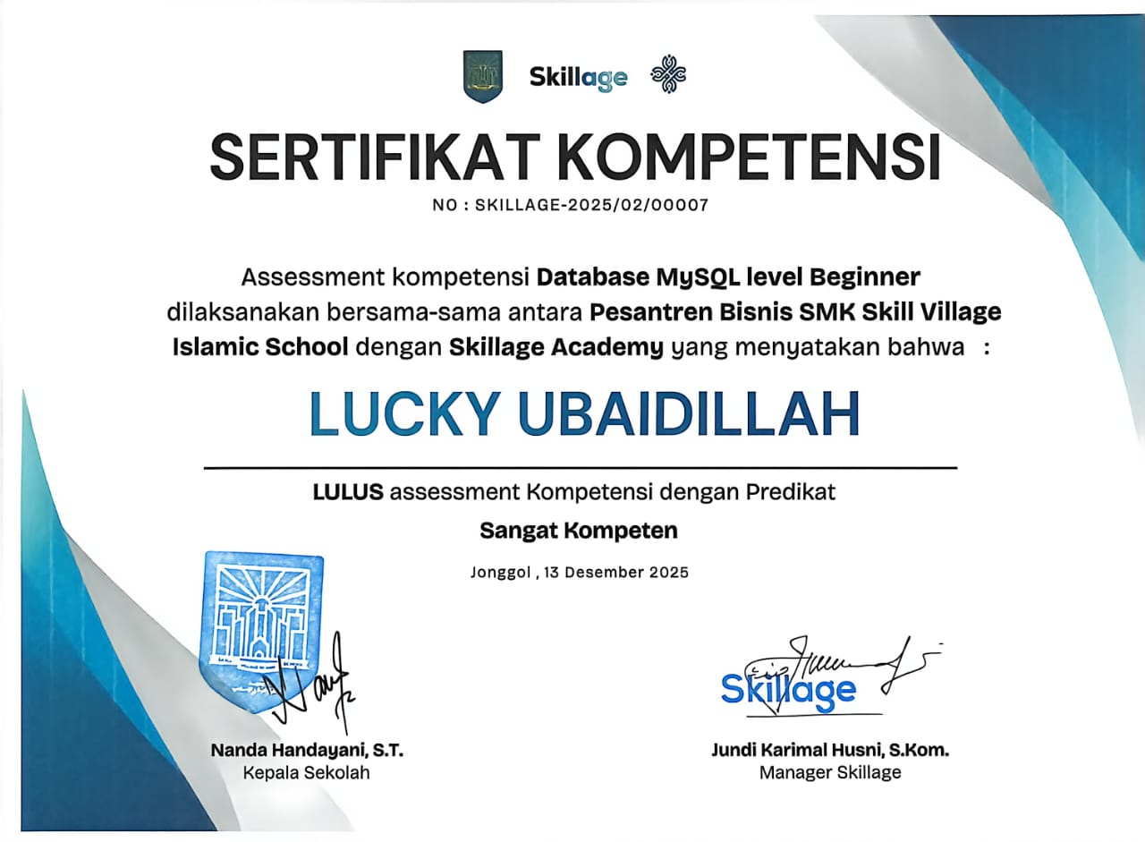 Sertifikat MySQL